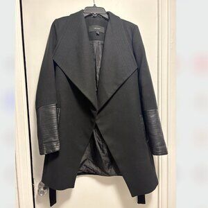 Medium  Black Wrap Trench Vegan Leather Jacket - Vero Moda